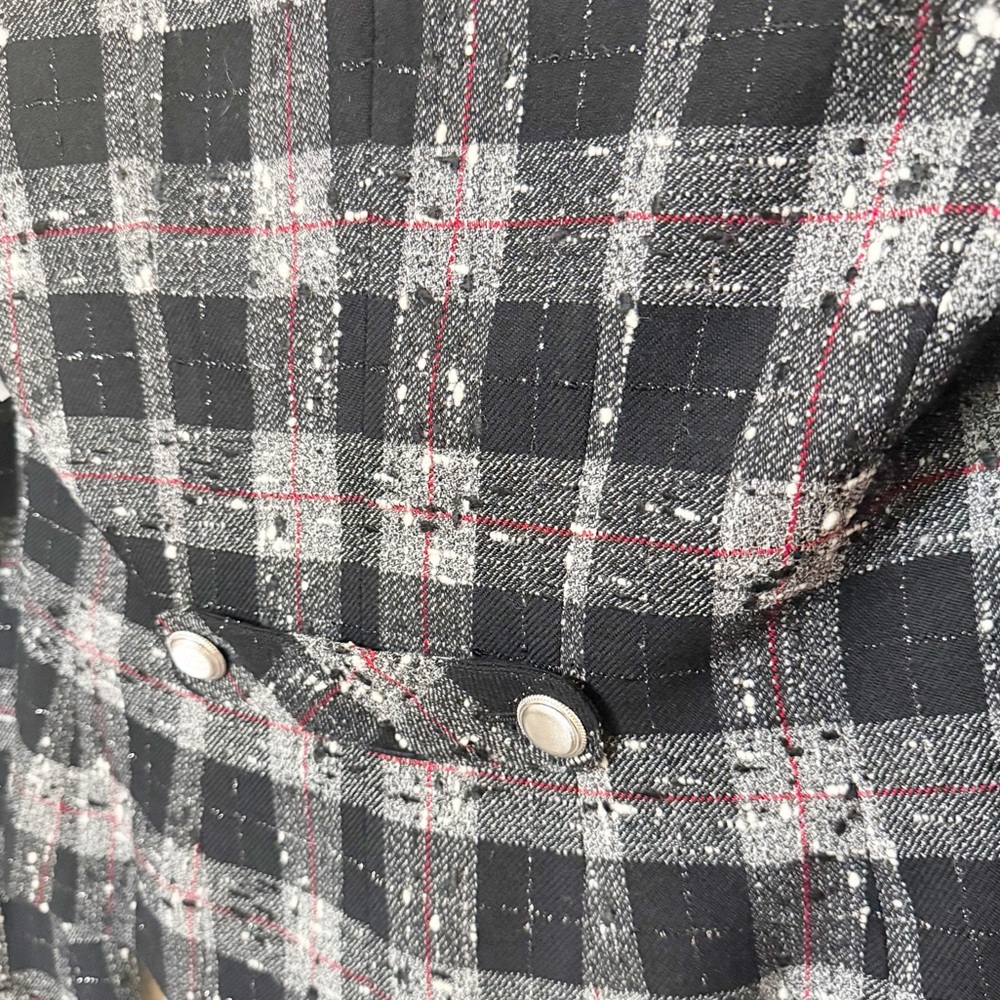 Alessandra Rich Checked Wool-Blend Bouclé Button Textured Plaid Fitted Blazer - Picture 8 of 12